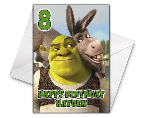 Shrek Personalised Birthday Card Shrek Birthday Card Shrek Etsy Australia