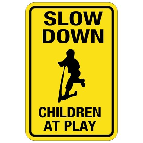 Slow Down Children At Play Sign 12″ X 18″ Bc Site Service