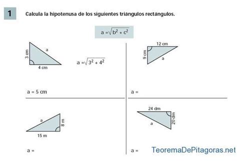 Teorema De Pitágoras Calcular Hipotenusa O Catetos Apuntes De Clase
