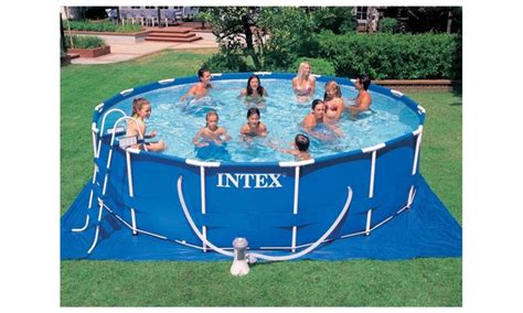 Intex 15 X 48 Metal Frame Swimming Pool Set W 1000 Pump Groupon