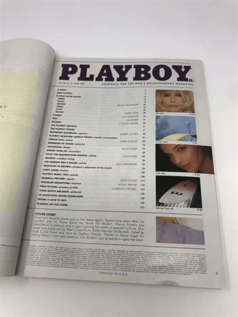 Playboy Magazine With Centerfold May Nancy Sinatra Cover Camille Paglia Picclick