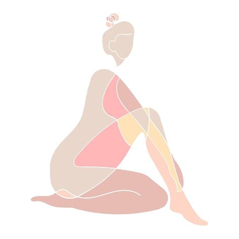 Colorful Illustration Of Woman Body Nude Silhouette Vector Art