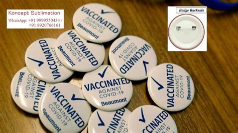 Pin Badge Plastic I M Vaccinated Button Badges For Promotional Size 44 And 58 Mm At Rs 5 In