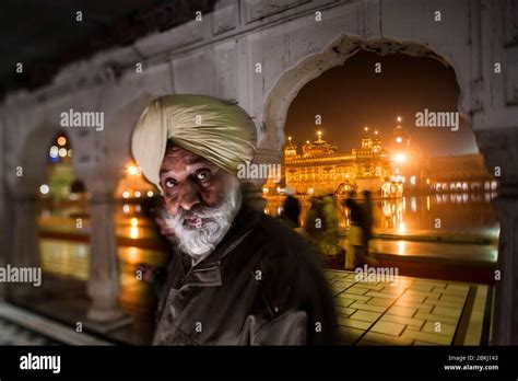 India Punjab State Amritsar Harmandir Sahib Portrait Of A Sikh Man