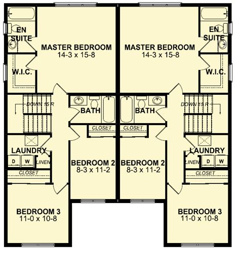 Side By Side Craftsman Duplex House Plan 67717mg Architectural