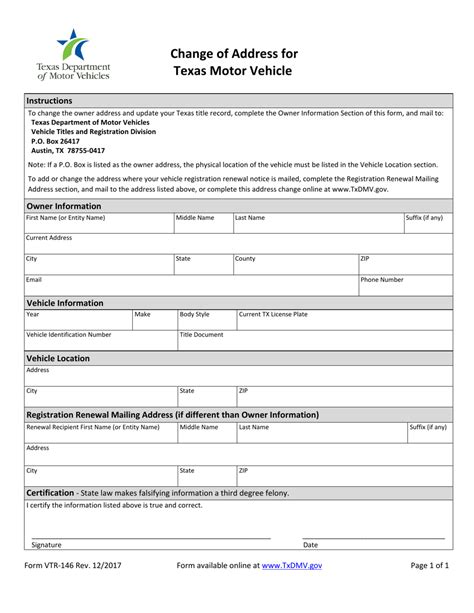 Form Vtr 146 Fill Out Sign Online And Download Fillable Pdf Texas