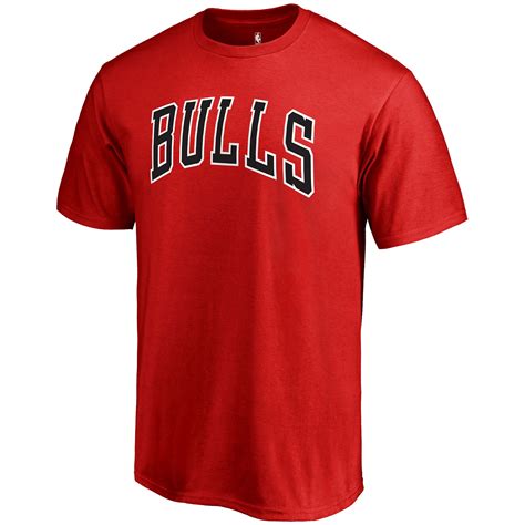 Mens Fanatics Branded Red Chicago Bulls Primary Wordmark T Shirt