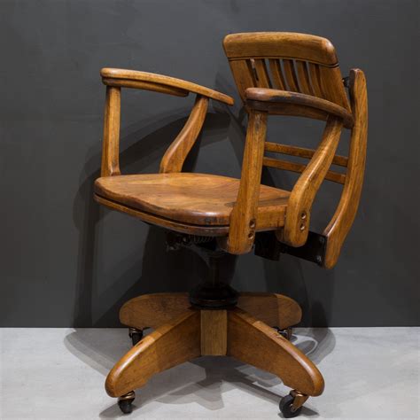 Antique Adjustable Swivel Oak Desk Chair C1940 S16 Home