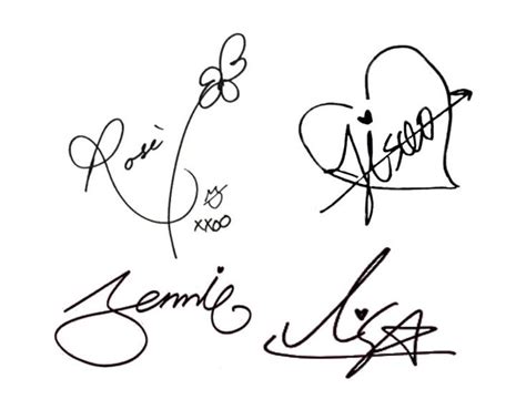 Blackpink Signature Autograph Decals Jisoo Jennie Lisa Etsy In 2020