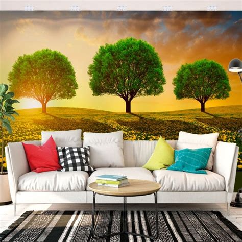 🥇 Vinyl Wall Murals Trees In The Meadow 🥇