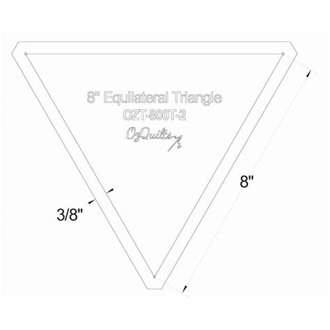 8 Inch Equilateral Triangle Template With 38 Inch Seam Allowance