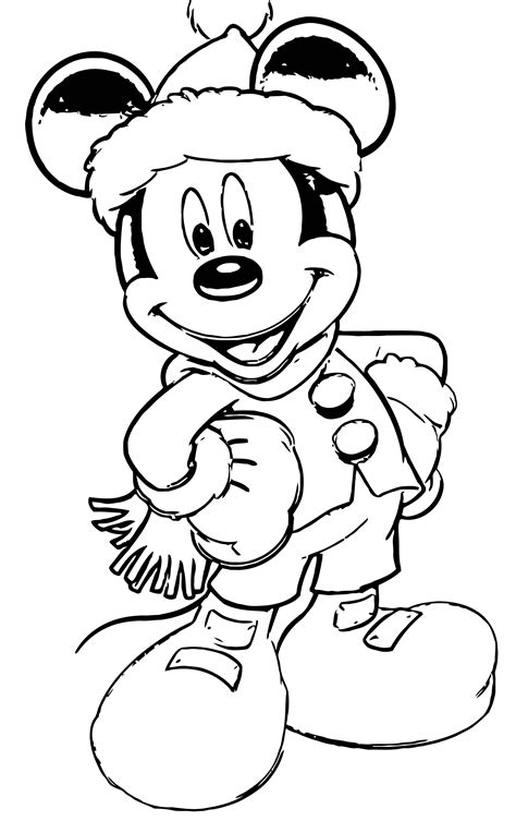 Mickey Mouse Christmas Lifesize Standup Coloring Page