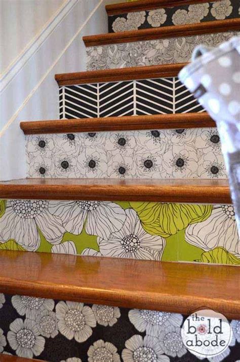 20 Diy Wallpapered Stair Risers Ideas To Give Stairs Some Flair