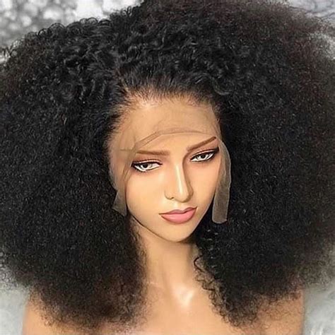 Kinky Curly Wigs For Black Women 14 Inch Msgem 150 Density Hair Wigs Brazilian