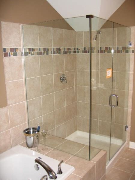For a small bathroom, choose large rectangular tiles over the traditional small square options. Small Bathroom Shower Design - Architectural Home Designs