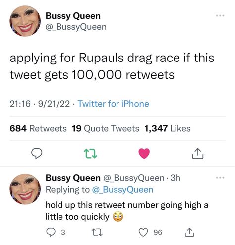 bussy queen says she will apply to drag race if her tweet gets 100 000 retweets r dragrace