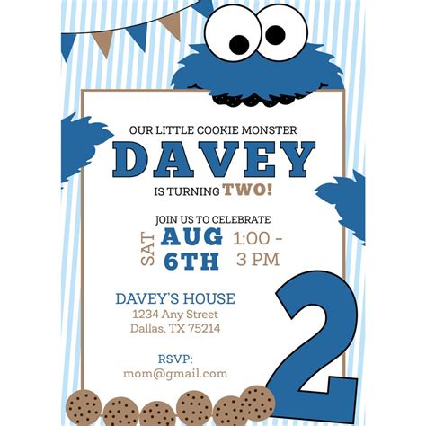 Cookie Monster Birthday Invitations Mickey Mouse Invitations Templates
