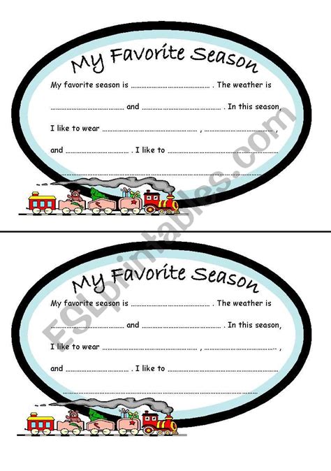 My Favourite Season Esl Worksheet By Miss Mooni