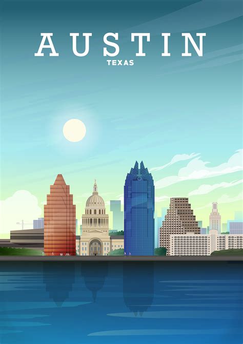 Austin Texas Print Austin Texas Poster Austin Usa Art Hill View Prints