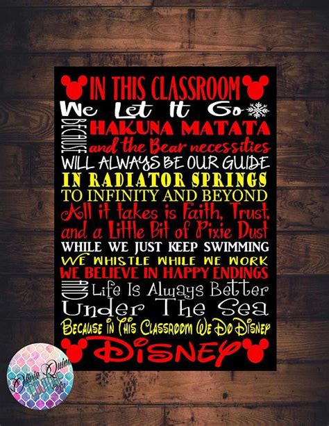 Disney Classroom Rules Sign Sale Art Print Canvas House Rules Sign