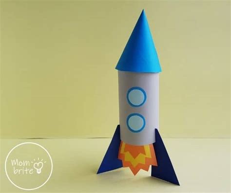 Toilet Paper Roll Rocket Craft For Kids Free Template Mombrite