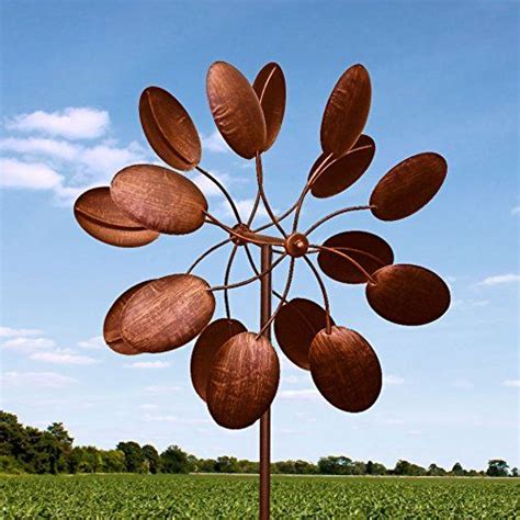 84 Big Modern Art Kinetic Wind Sculpture Brushed Copper Finish Dual