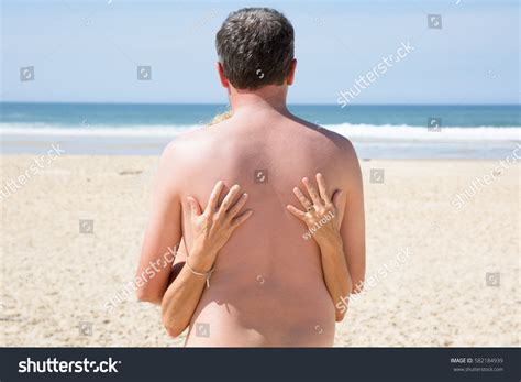 Naked Couple Standing On Beach Back Stock Photo Shutterstock
