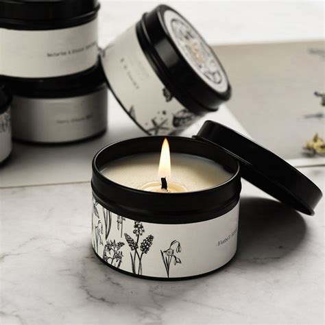 Wholesale Personalized Hot Selling Scented Black Travel Candles Tins