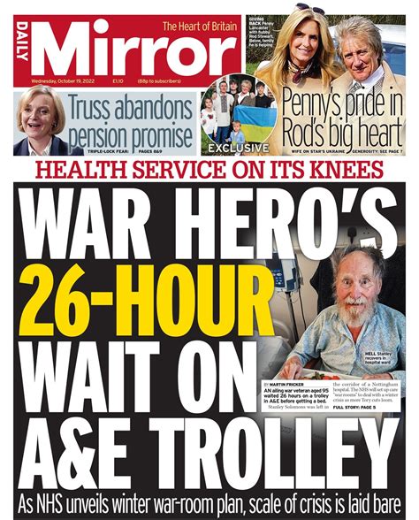 Daily Mirror Front Page 19th Of October 2022 Tomorrow S Papers Today