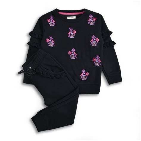 Floral Embroidered Fleece Set 2pc Tinnie Tots