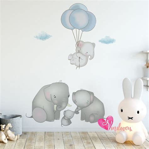 Adhesivos Infantiles Vinilos Decorativos Familias Elefantes Impresos