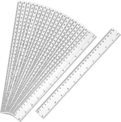 Clear Plastic Ruler 12 Inch Straight Ruler With Inches And