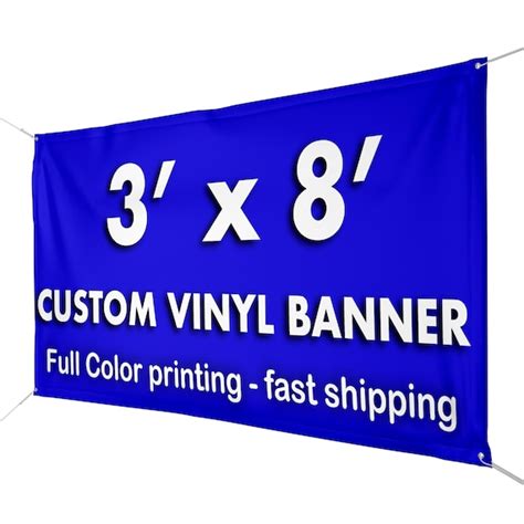 Custom Vinyl Banner 3 X 8 Ft 13 Oz Full Color Printing Etsy