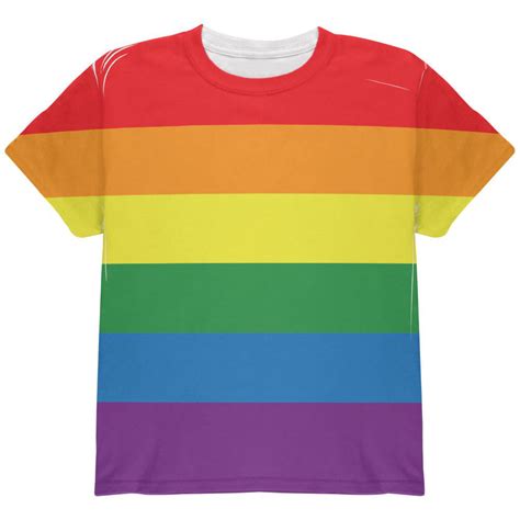 Rainbow Gay Pride Flag All Over Youth T Shirt Multi Ylg
