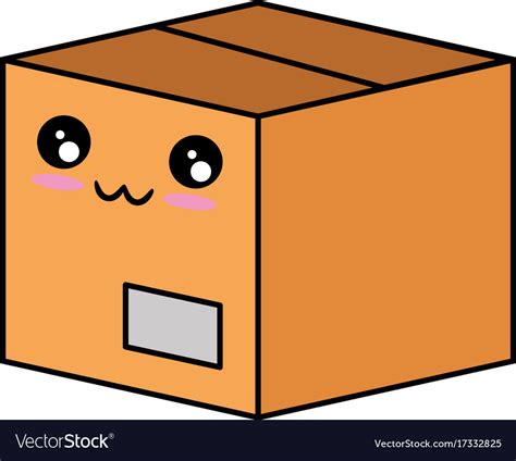 Box Carton Kawaii Character Royalty Free Vector Image
