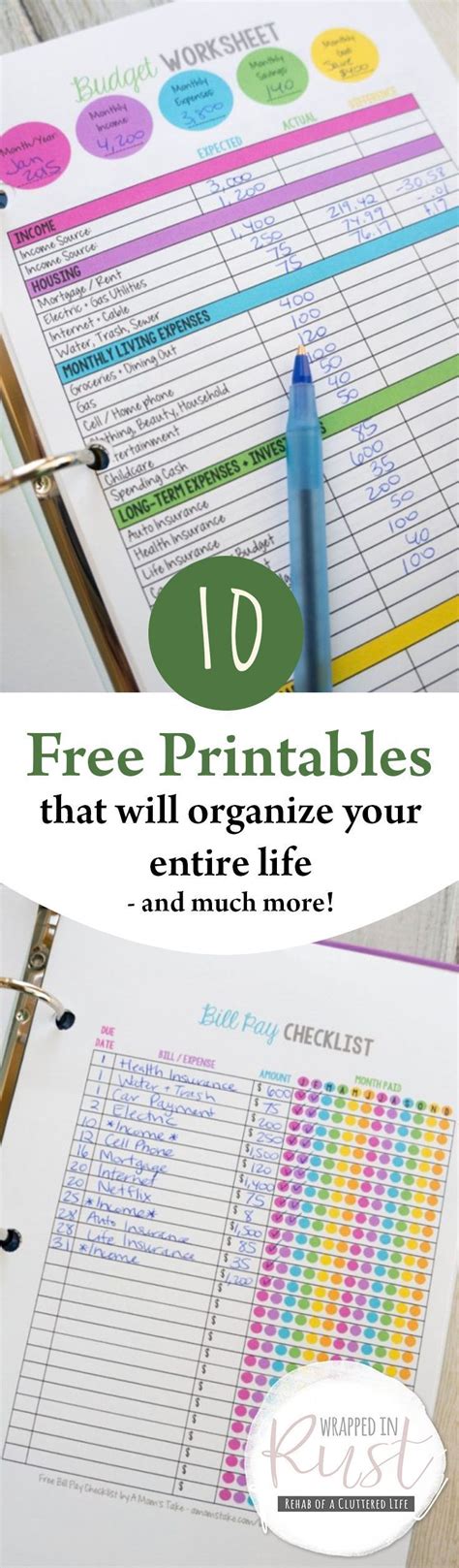 Free Printables That Will Organize Your Entire Life And Much More