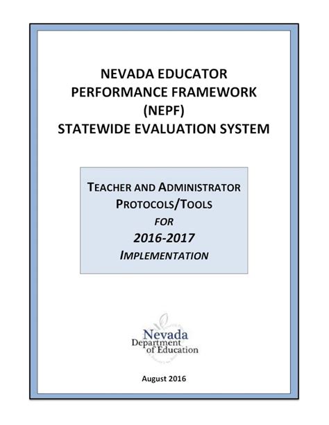 Pdf Nevada Educator Performance Framework Nepf Statewide