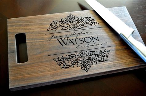Personalized Cutting Board Laser Engraved 11x15 Wood Cutting