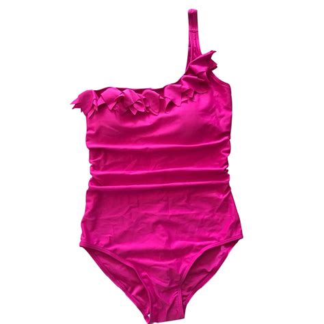 Sweet Swimwear Women Rose Red One Pieces Swimming Suits Flounce Design