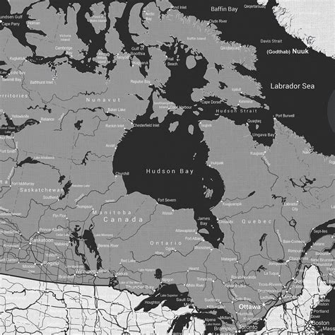 Canada Push Pin Map Black And Grey With 1000 Pins Modern Map Art
