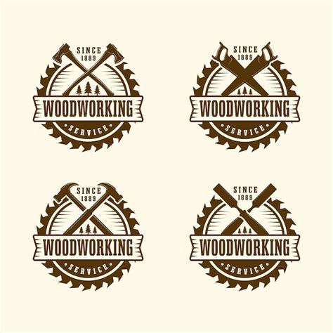 Premium Vector Set Of Vintage Woodworking Logo