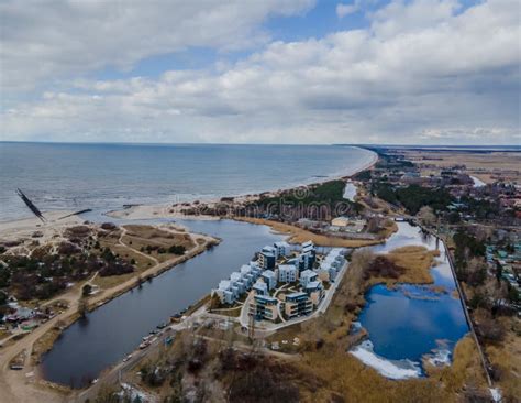 Aerial View Of Sventoji Resort On The Coastline Of Baltic Sea In
