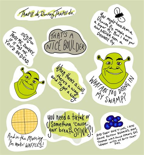 Shrek Sticker Pack Pegatinas Divertidas De Shrek Pegatinas Etsy