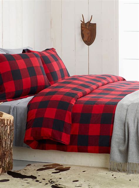 Buffalo Check Flannel Duvet Cover Set Home Is Where Your Heart Is