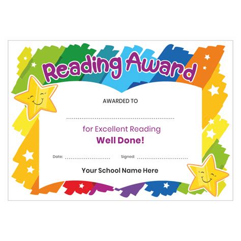 Editable Reading Award Certificates Teacher Made Twin