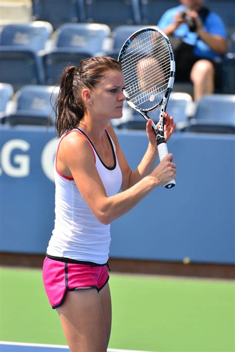 Agnieszka Radwanska Aga Radwanska Practicing At The 2014 U