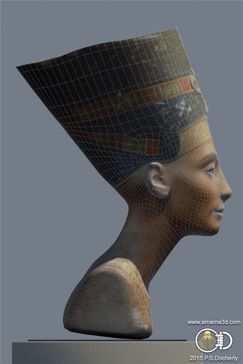 3d reconstruction of the bust of queen nefertiti amarna 3d