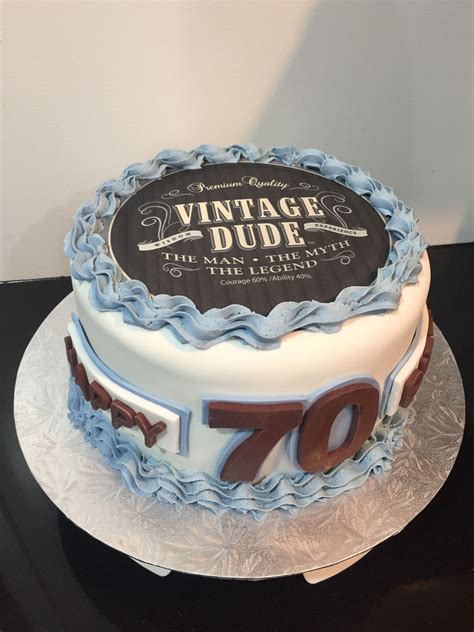 5 out of 5 stars. Vintage Dude 70th Cake | 70th birthday cake for men, 70th ...