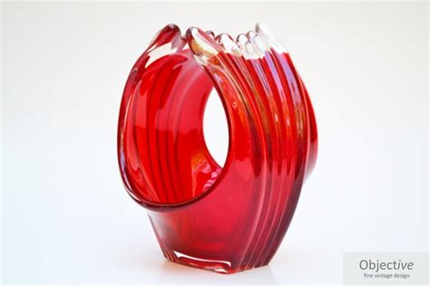 Japanese Art Glass Bowl Form Objective Fine Vintage Design