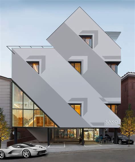 3 And 45° White And Grey Residency Facade Architecture Architecture